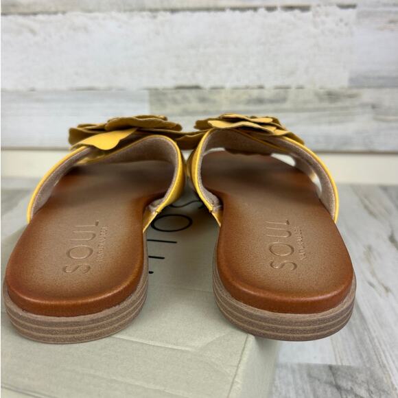 Soul Naturalizer Women’s 6 Joyful Amberglow Yellow Floral Slip-On Sandals NEW - Picture 6 of 9